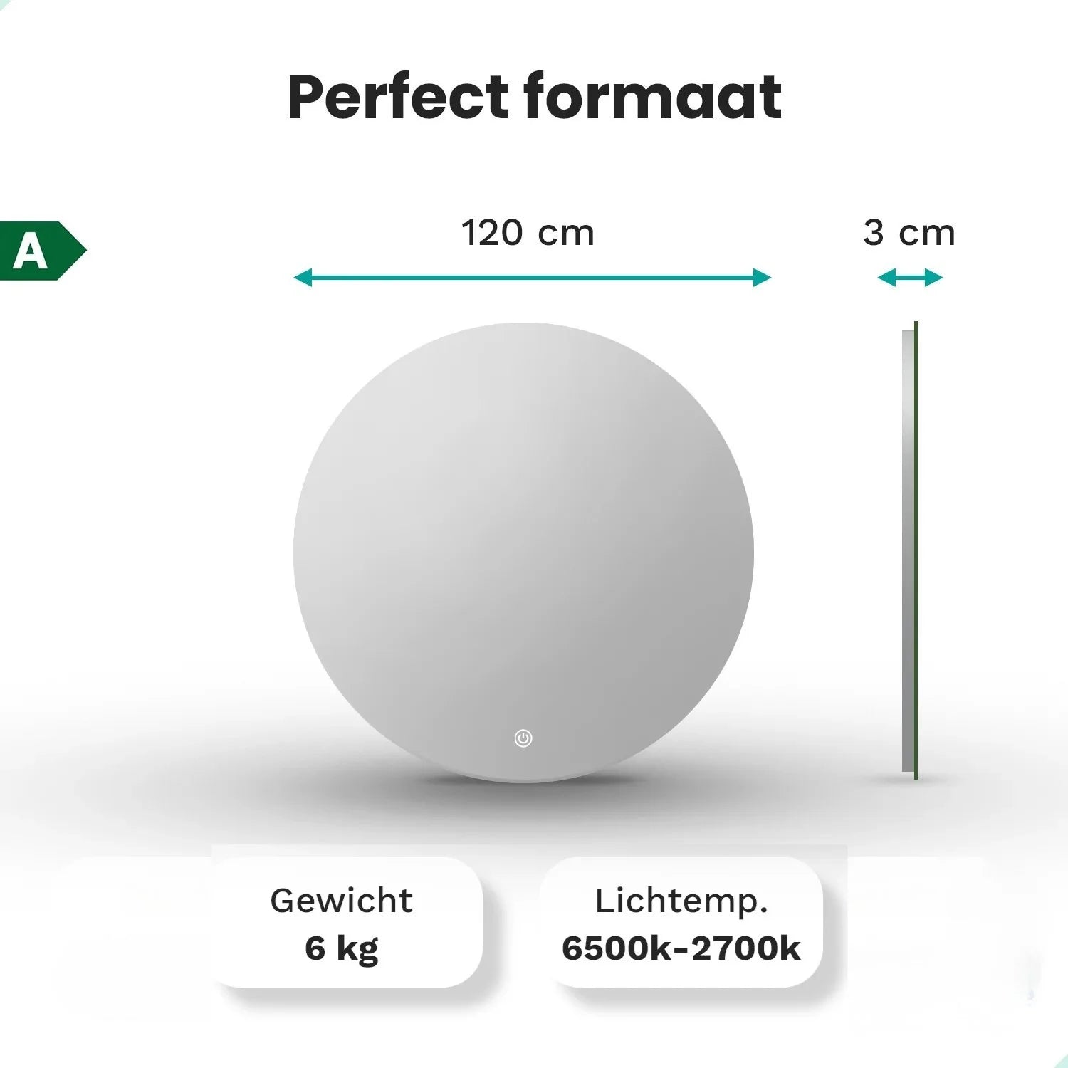 Badkamerspiegel - 120cm - Frameloos