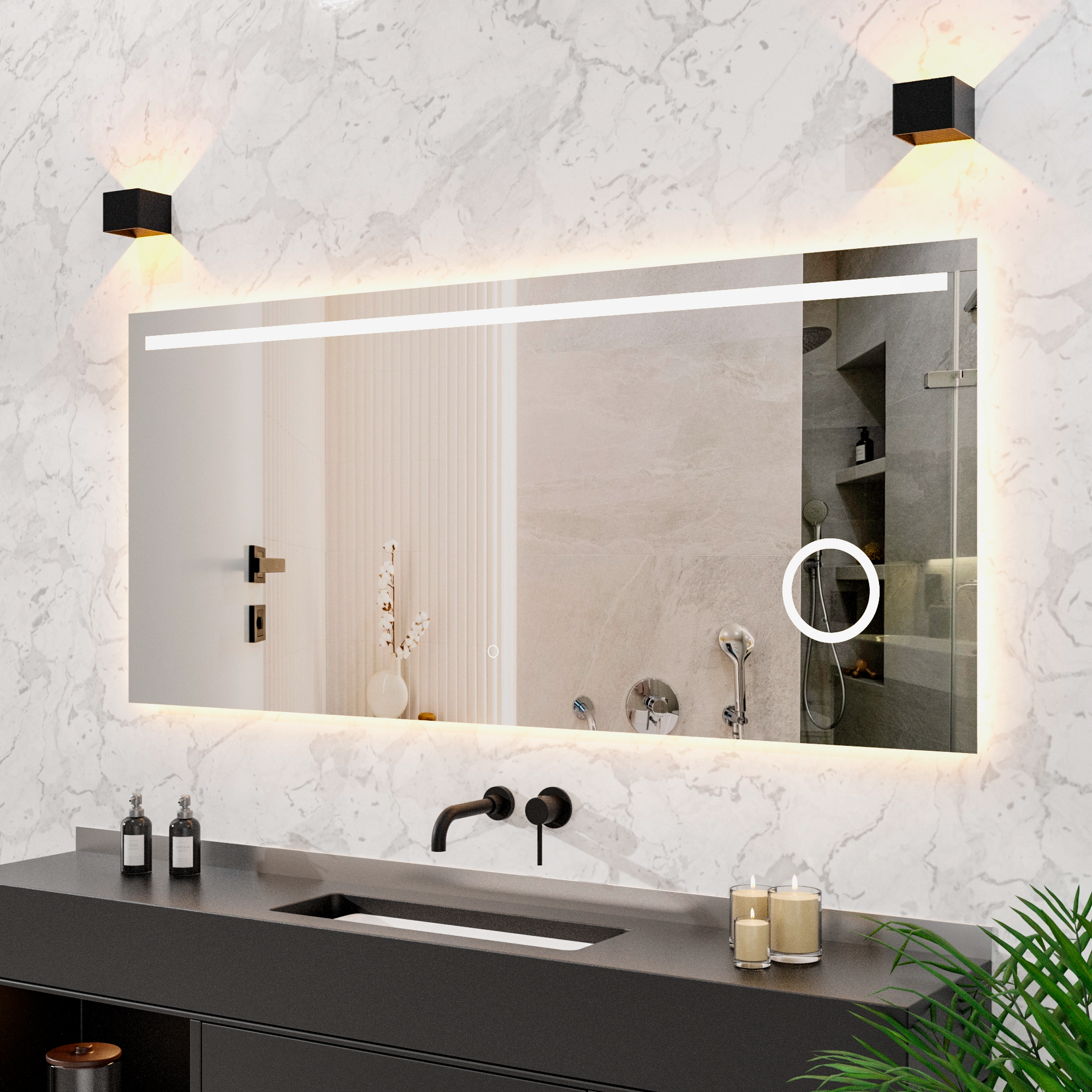 Badkamerspiegel - 180x80cm - Frameloos