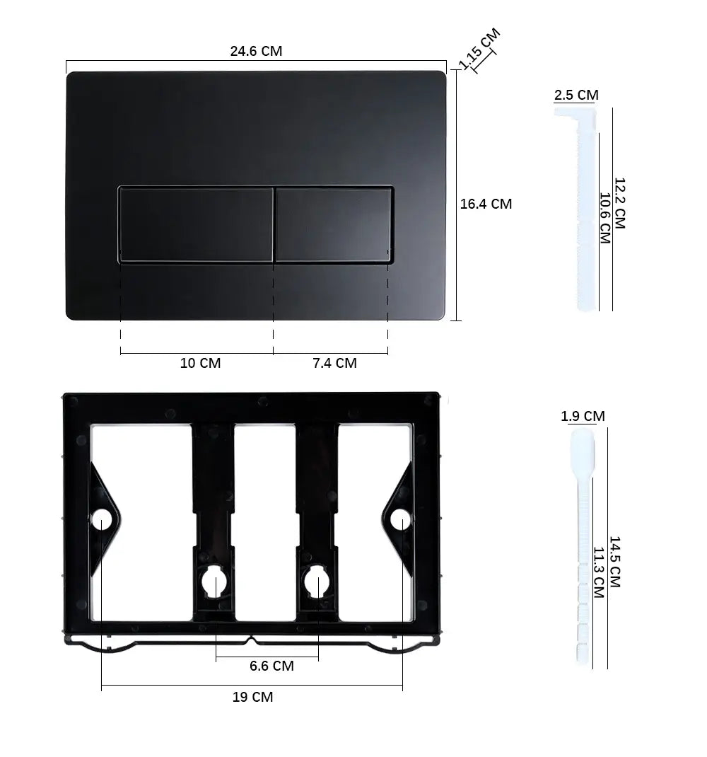 Mirlux Bedieningsplaat - Mat wit- ABS Kunstof DualFlush