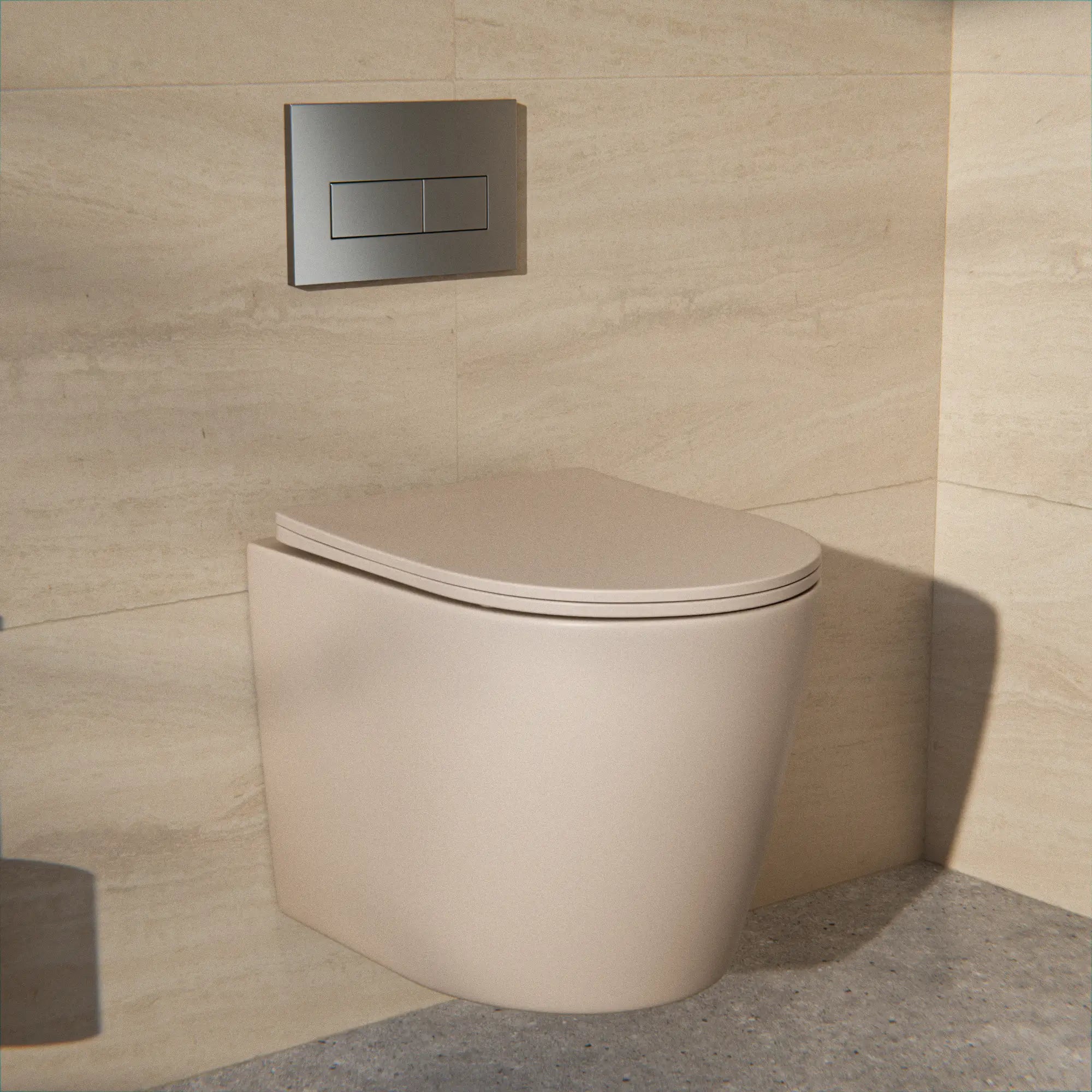 Hangtoilet Varo - Randloos - Softclose Zitting - Taupe