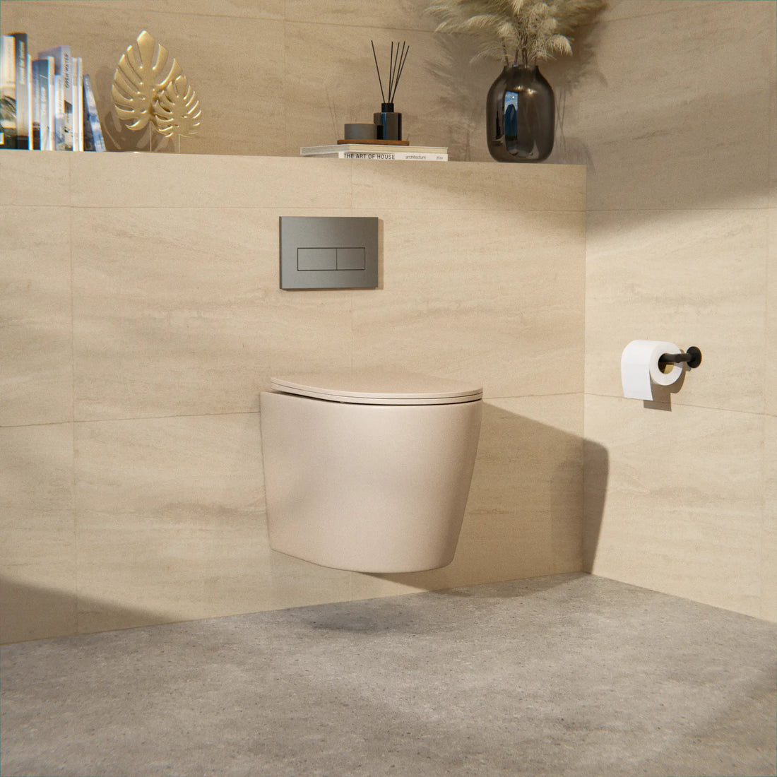 Hangtoilet Varo - Randloos - Softclose Zitting - Taupe