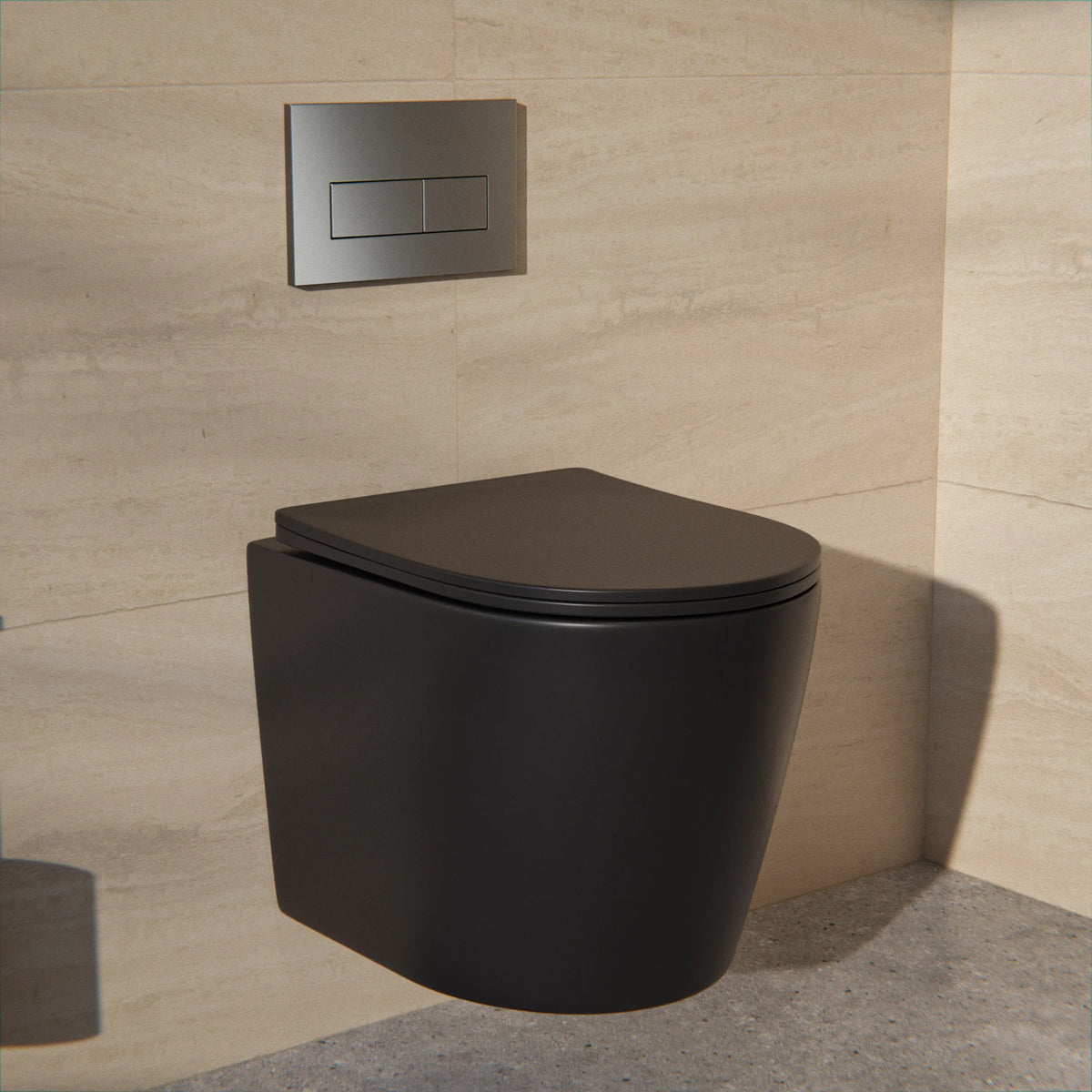 Hangtoilet Varo - Randloos - Softclose Zitting - Mat Zwart