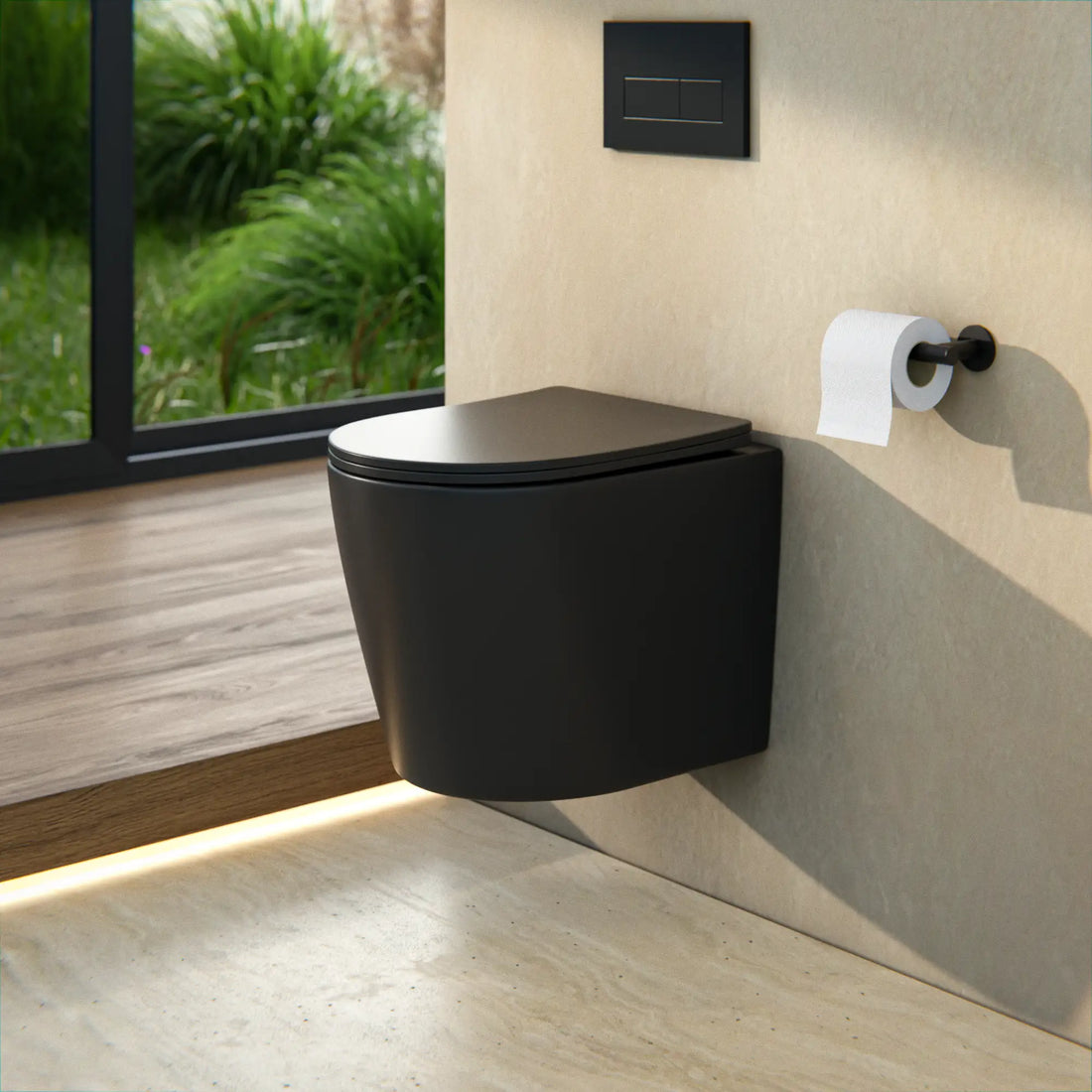 Hangtoilet Varo - Randloos - Softclose Zitting - Mat Zwart