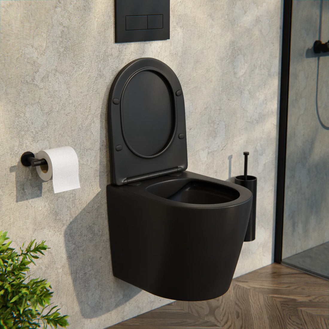 Hangtoilet Varo - Randloos - Softclose Zitting - Mat Zwart