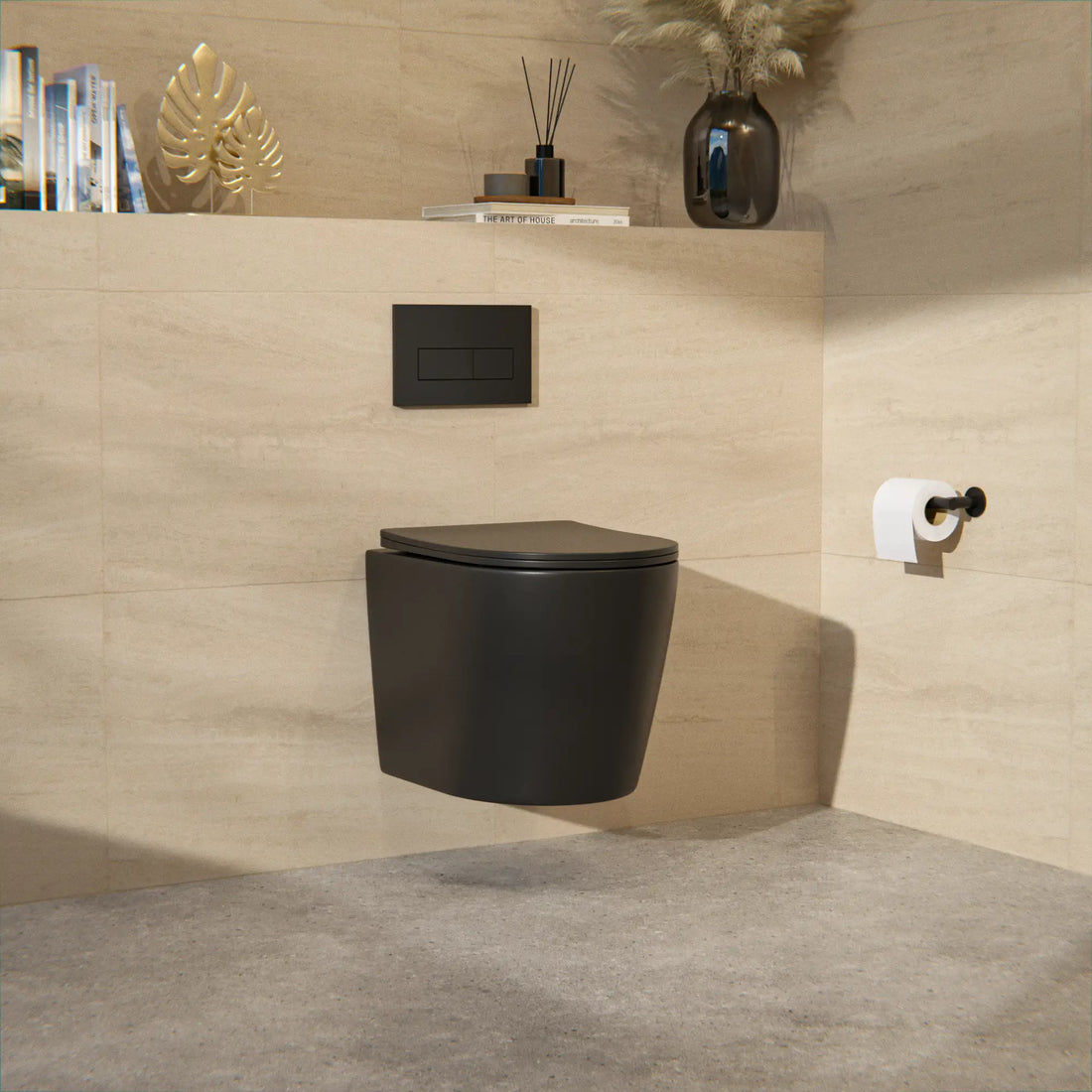 Hangtoilet Varo - Randloos - Softclose Zitting - Mat Zwart