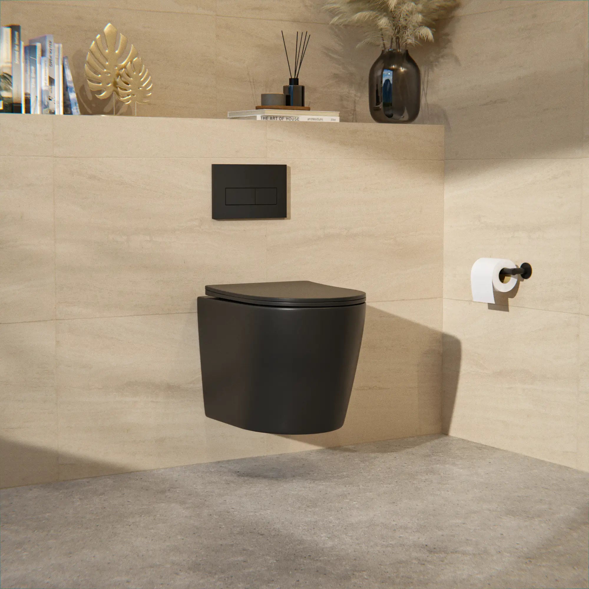 Hangtoilet Varo - Randloos - Softclose Zitting - Mat Zwart
