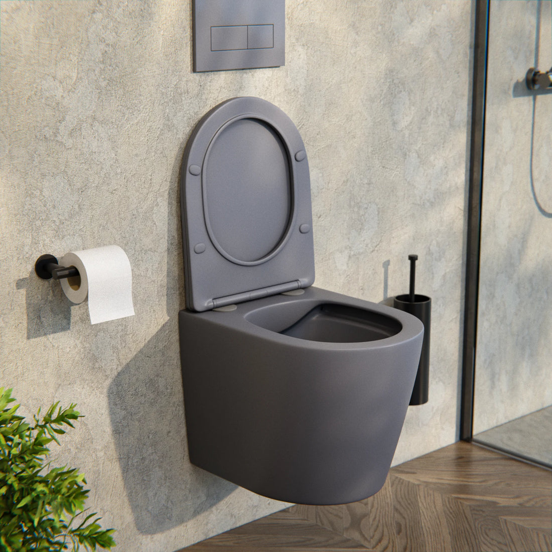 Hangtoilet Varo - Randloos - Softclose Zitting - Grijs