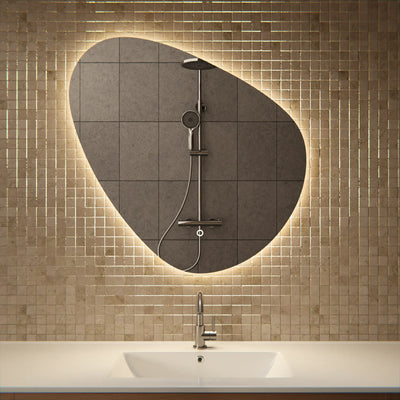 Badkamerspiegel - 80x80cm Asymmetrisch - Frameloos - second image