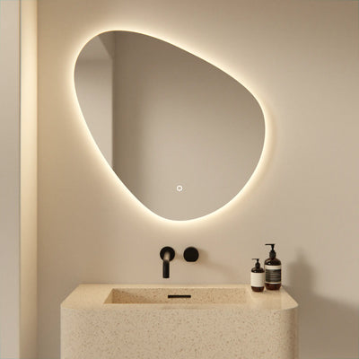 Badkamerspiegel - 80x80cm Asymmetrisch - Frameloos