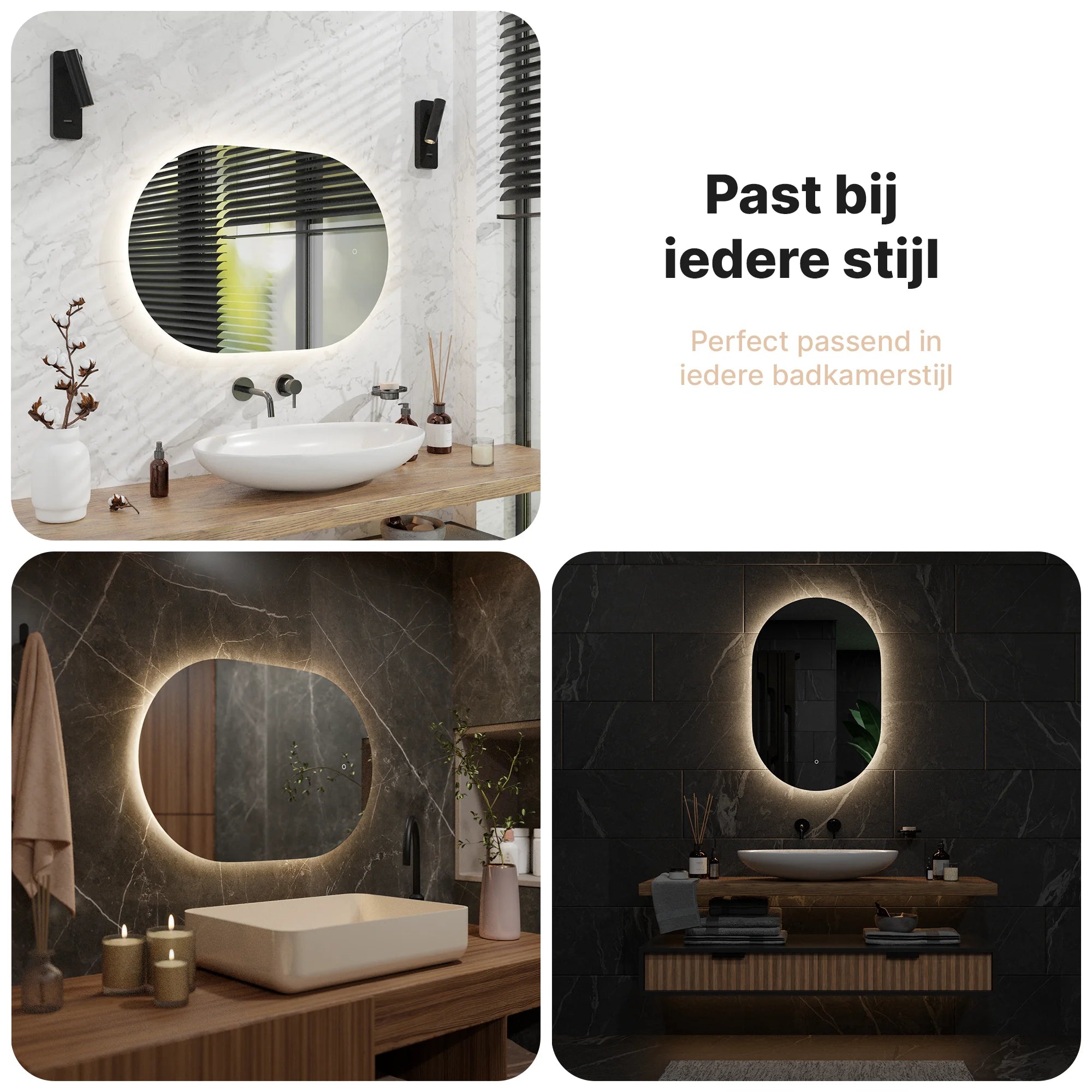 Badkamerspiegel - 90x60cm Ovaal - Frameloos - PRE-ORDER