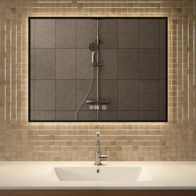 Badkamerspiegel - 80x60cm - Zwart Frame - second image