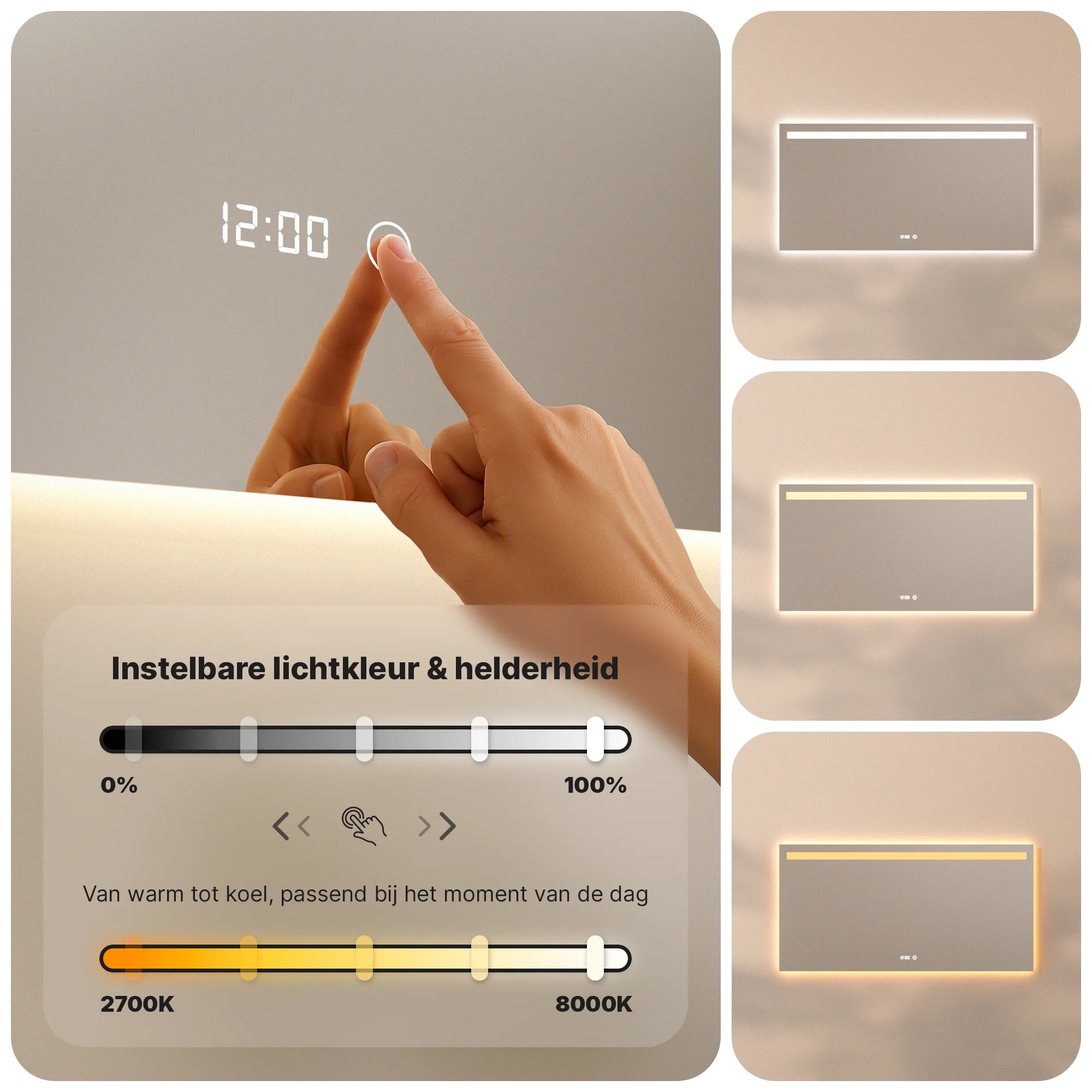 Badkamerspiegel - 120x60cm - Frameloos - PRE-ORDER