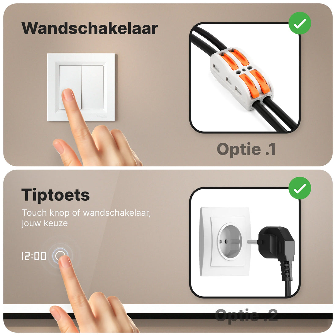 Badkamerspiegel - 120x60 - Rechthoekig - Zwart Frame