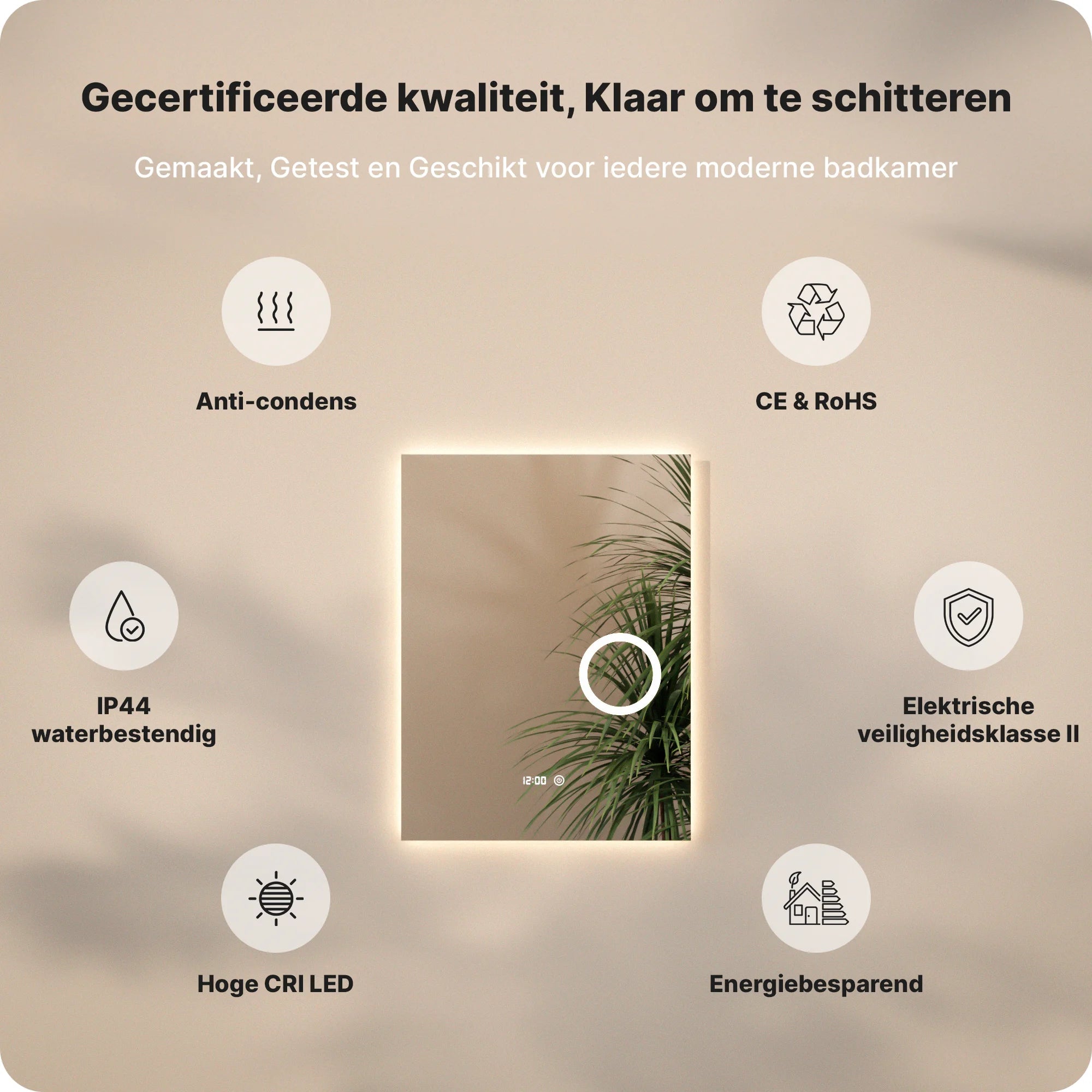 Badkamerspiegel - 60x80cm - Frameloos - PRE-ORDER