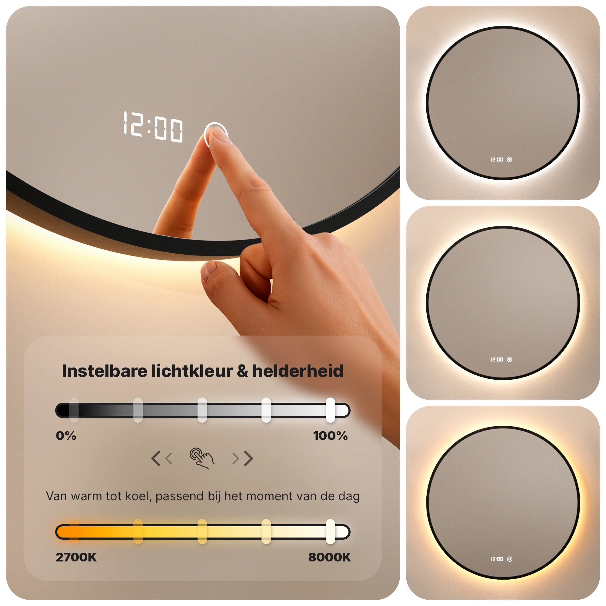 Badkamerspiegel - 100cm - Zwart Frame