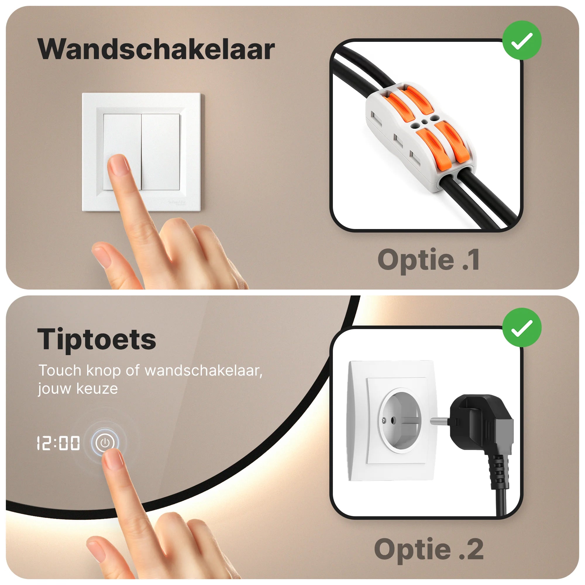 Badkamerspiegel - 100cm - Zwart Frame