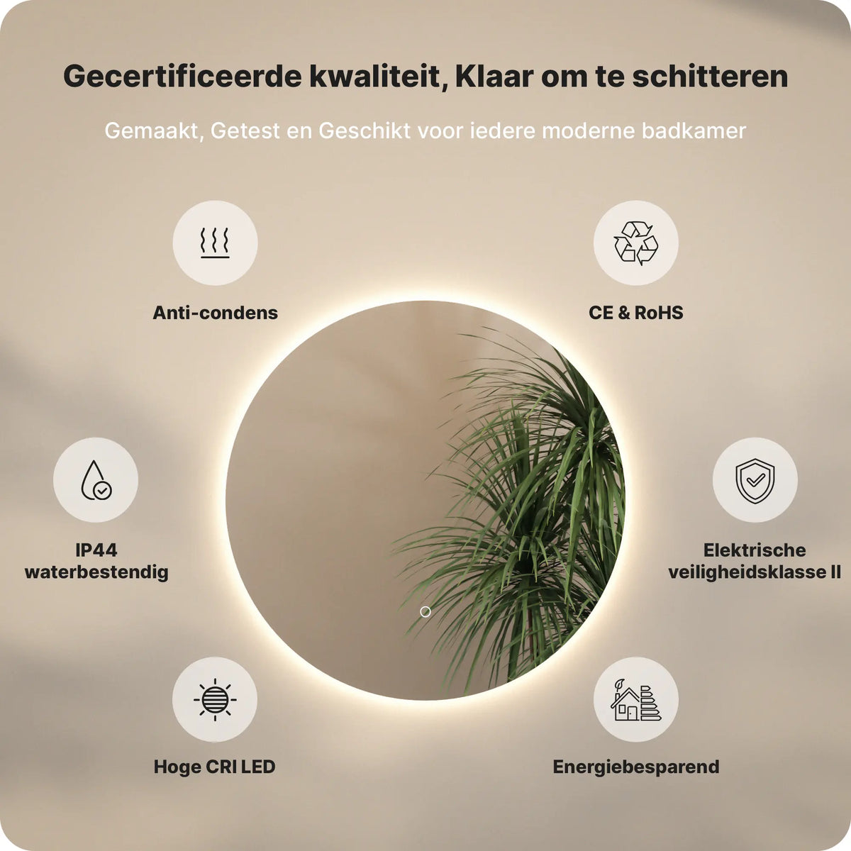 Badkamerspiegel - 80cm - Frameloos - PRE-ORDER