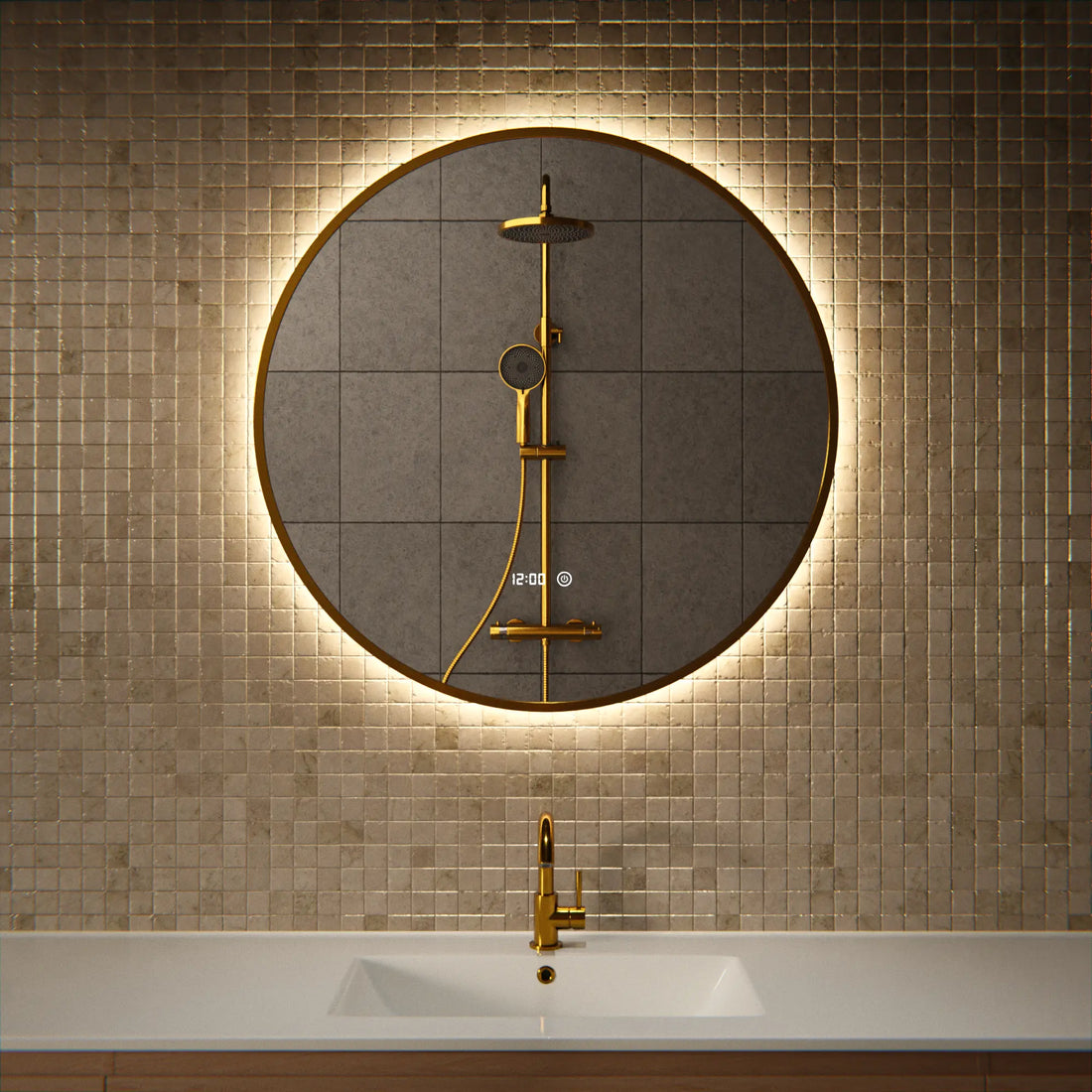 Badkamerspiegel - 80 cm - Goud Frame - PRE-ORDER