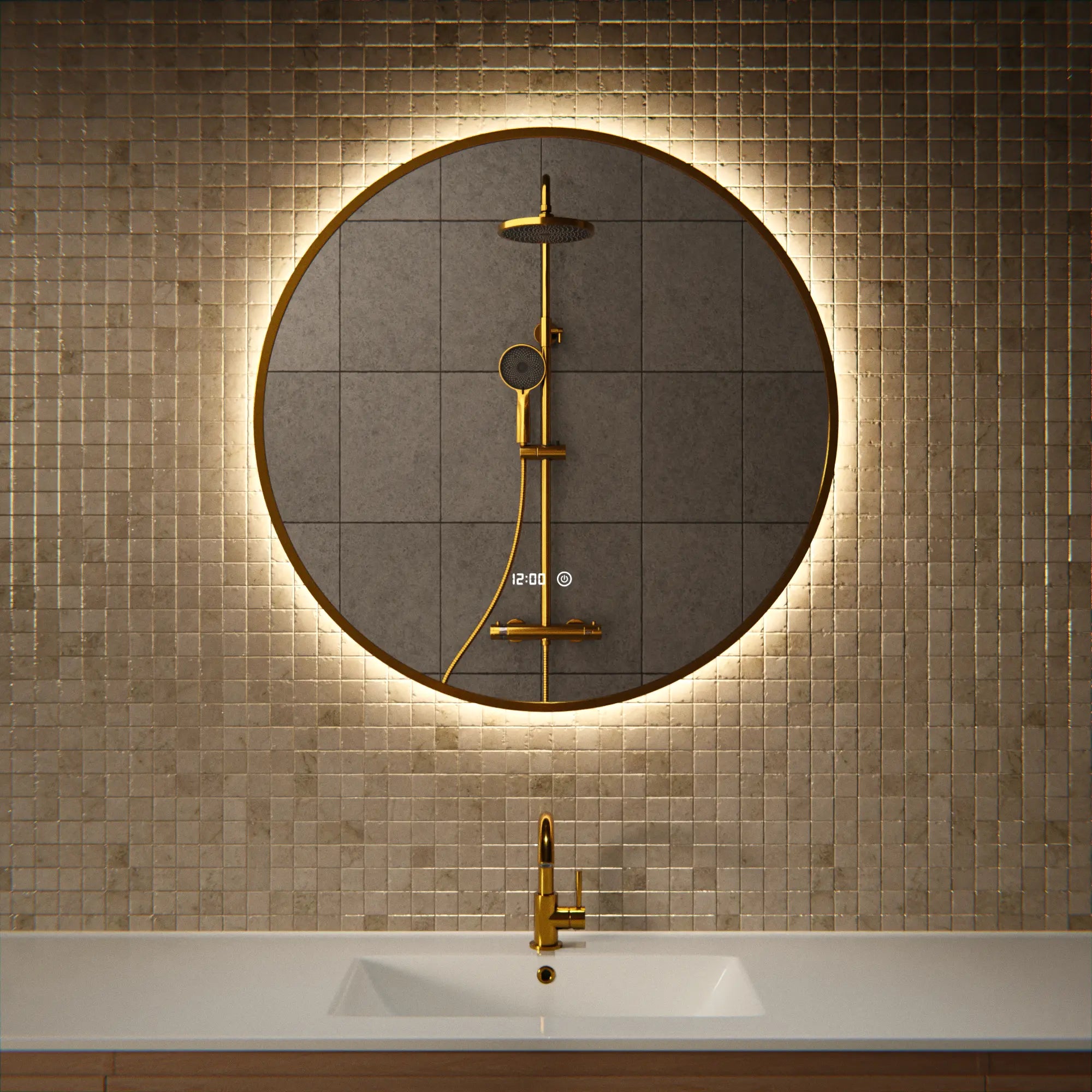 Badkamerspiegel - 80 cm - Goud Frame - PRE-ORDER