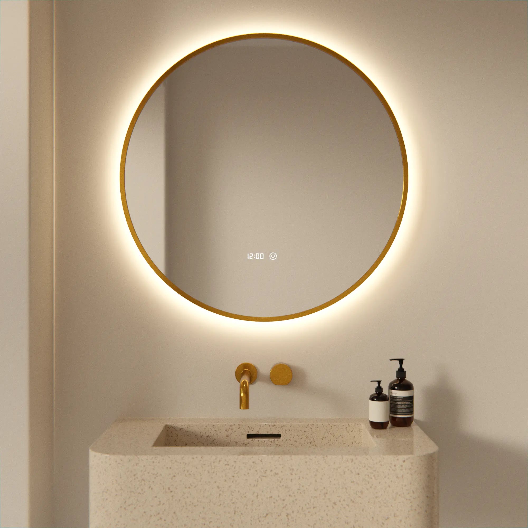 Badkamerspiegel - 80 cm - Goud Frame - PRE-ORDER