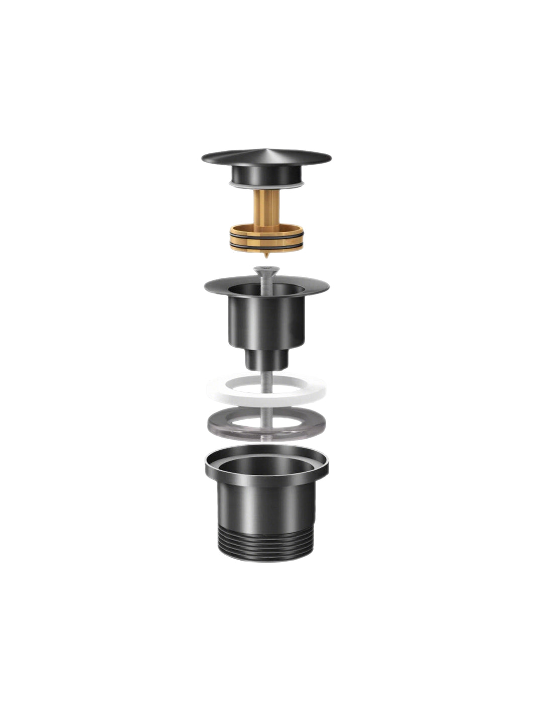 Afvoerplug Wastafel Clickwaste - 42 mm - Mat Zwart